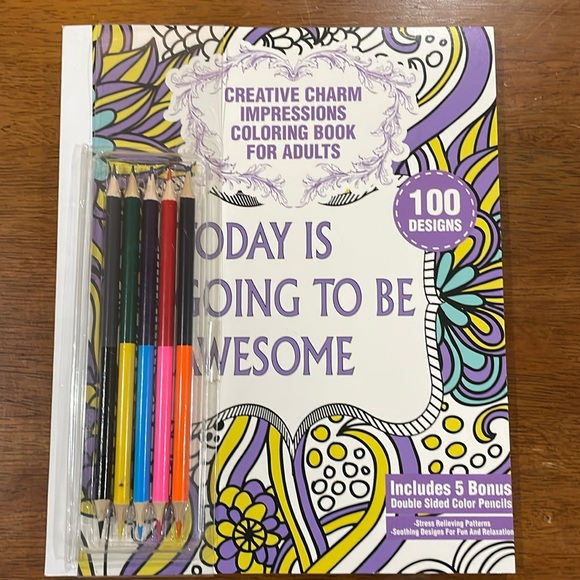 Creative Charm Coloring Book Adults Stress Relief - Picture 1 of 9